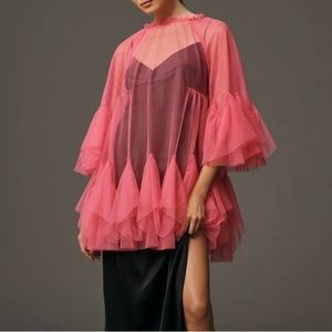 Anthropologie Maeve pink tulle dress. Size S/M NWOT